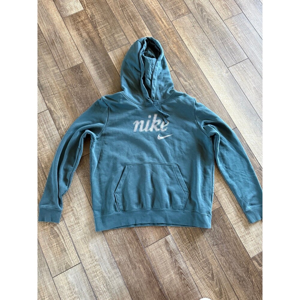 Nike Club Fleece Premium Essential Loose Fit Shine Hoodie Sz. L Dark Teal
